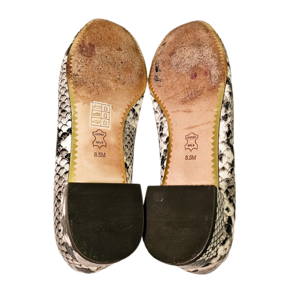 Tory Burch Chelsea Ballet Snakeskin Print Warm Roccia Flats - Picture 9 of 10